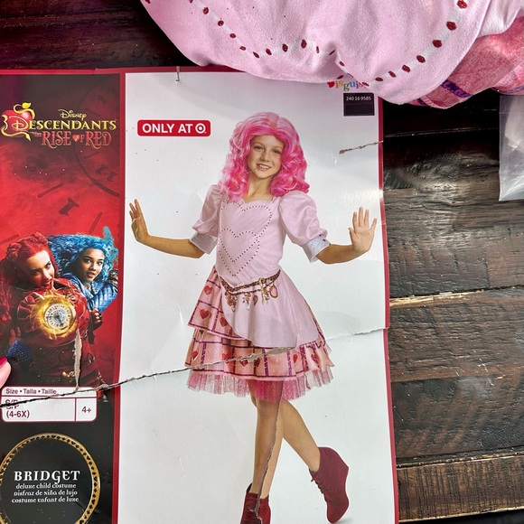Charming Pink Heart Princess Costume for Kids Descendants Disney Small (T1031) - Picture 4 of 5
